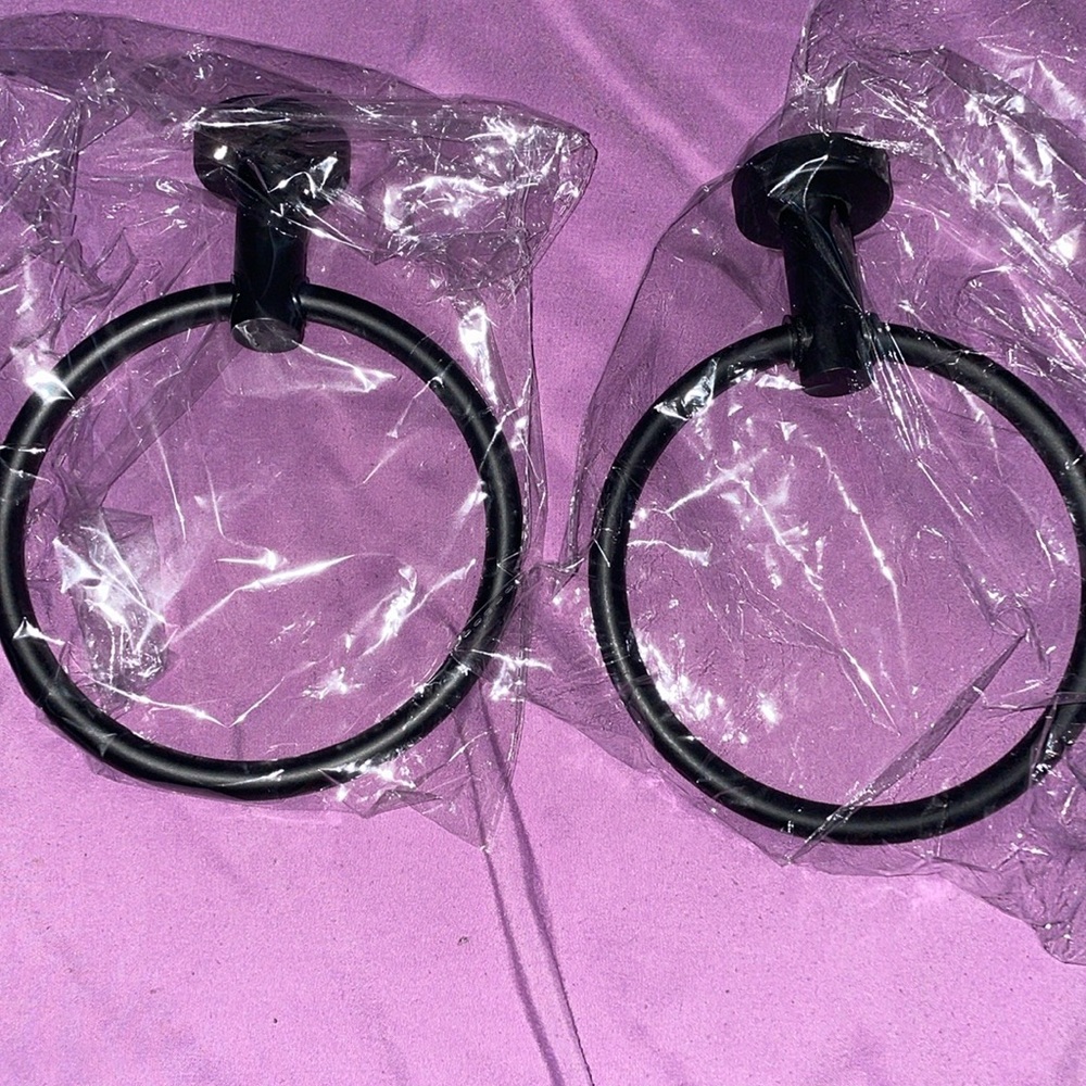 New bathroom kitchen black Matte finish towel holder ring